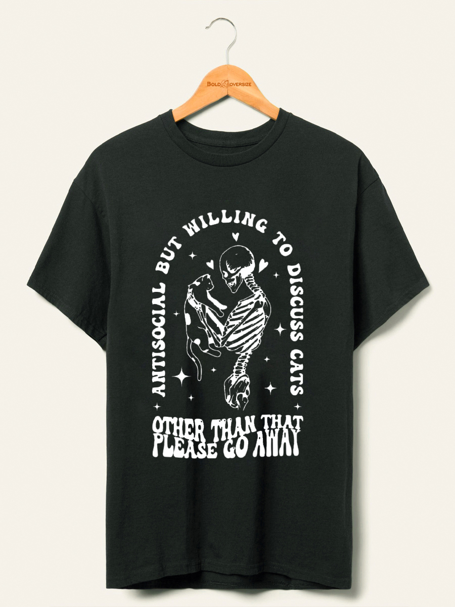 Vintage Antisocial But Willing To Discuss Cats Shirt 