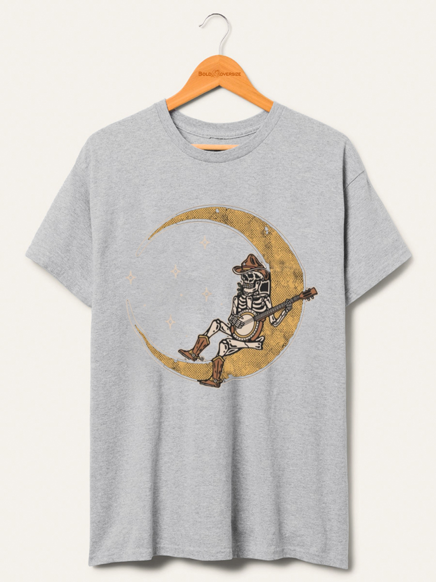 Vintage Skeleton Banjo Moon Shirt 