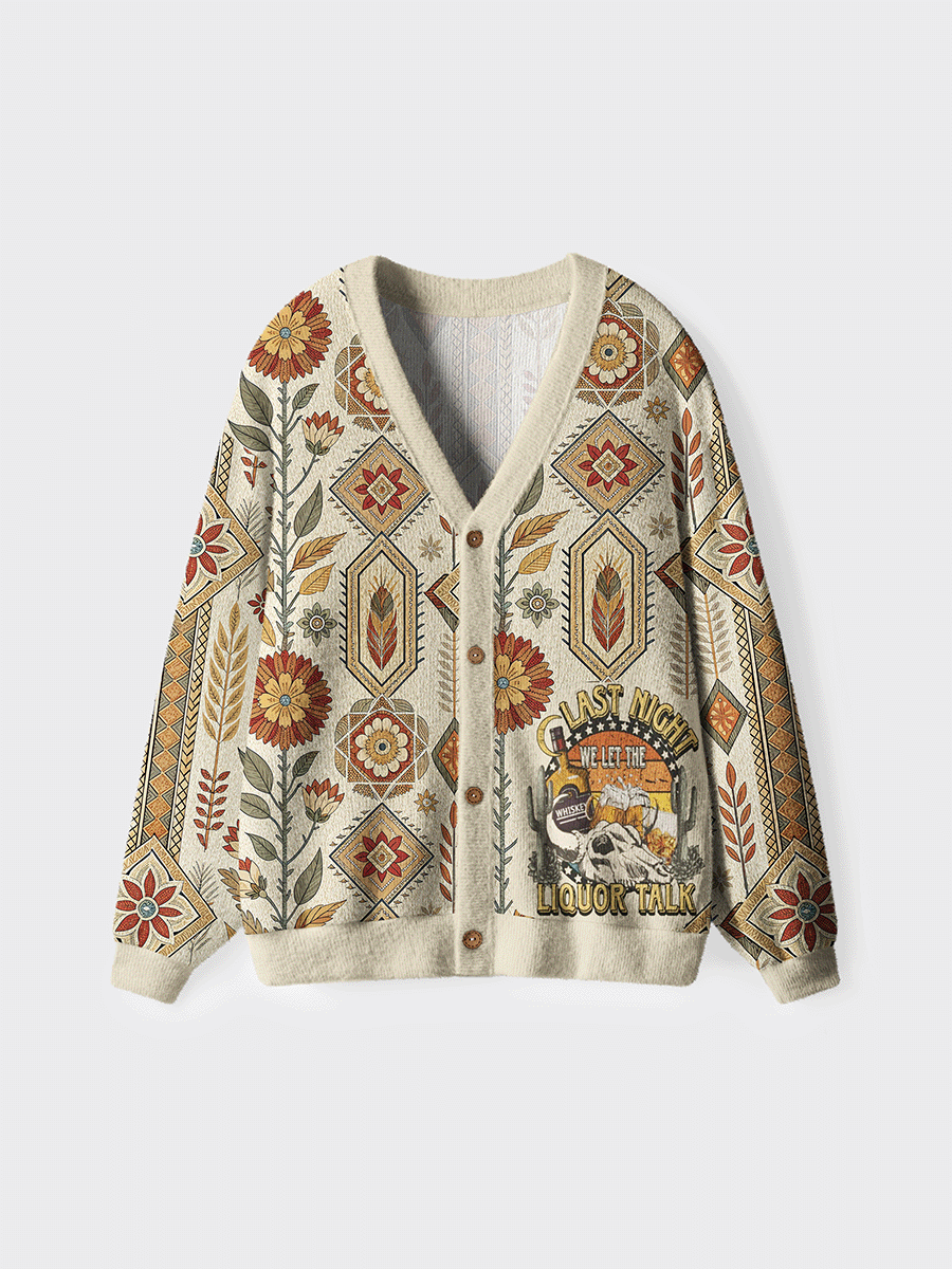 Vintage Liquor Talk Cardigan Sweaters