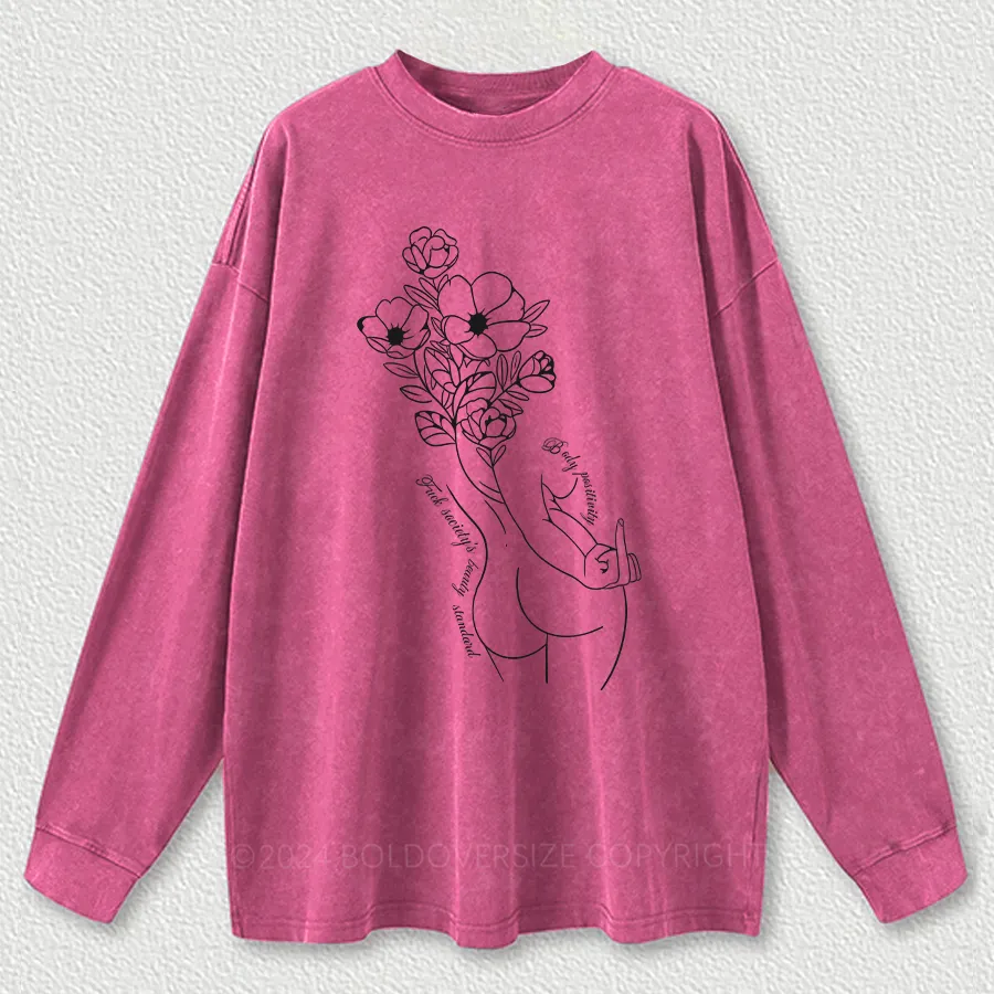 Vintage F**k Society'S Beauty Standard Washed Long Sleeve Shirt