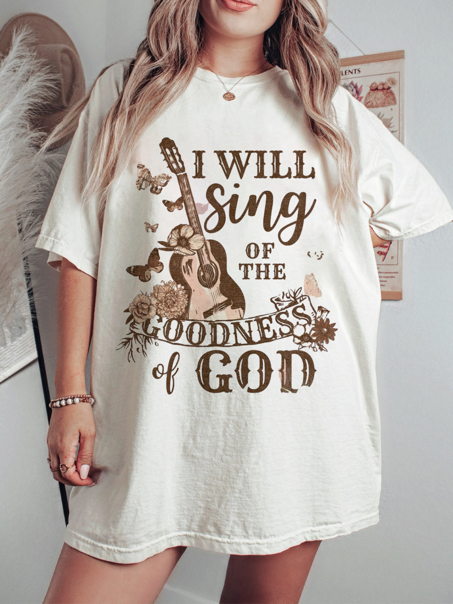 Vintage I Will Sing Guitar Music T-Shirt 