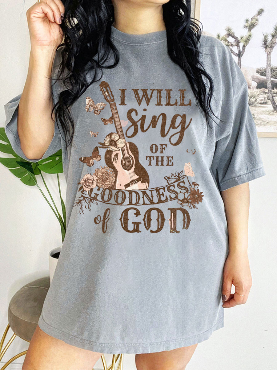 Vintage I Will Sing Guitar Music T-Shirt 
