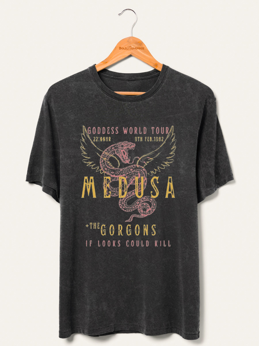Vintage Medusa Distressed Band Washed T-Shirt