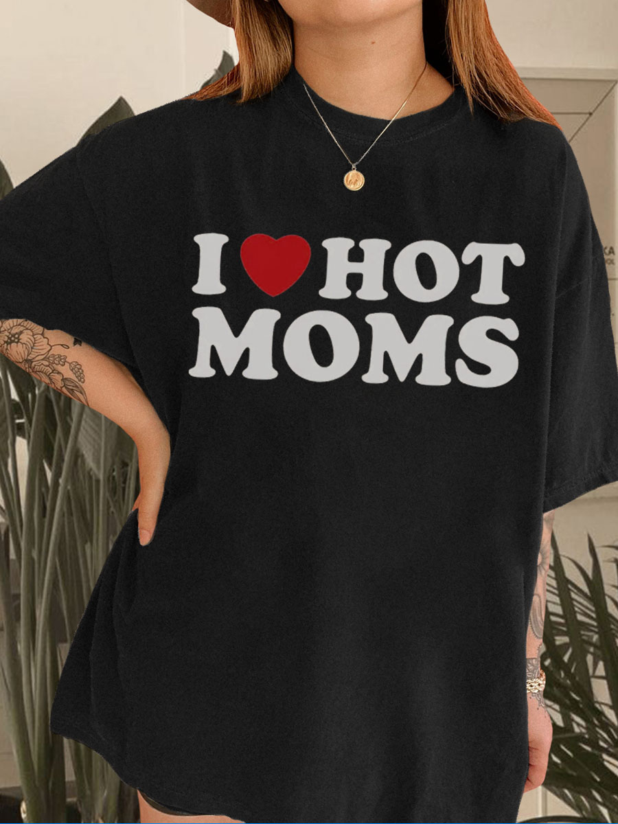 Vintage I Heart Hot Moms Tee