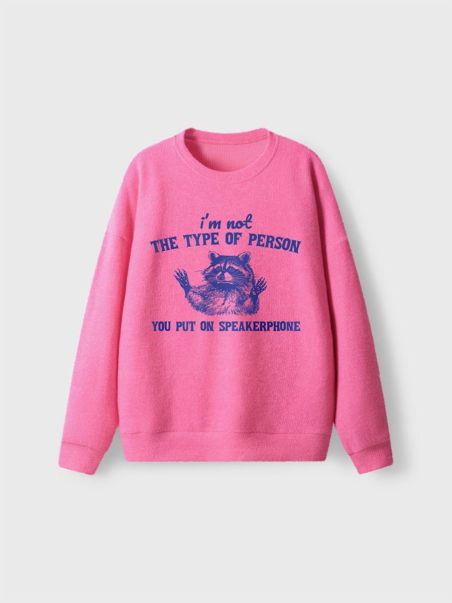 Vintage Funny 90S Raccoon Fuzzy Sweater