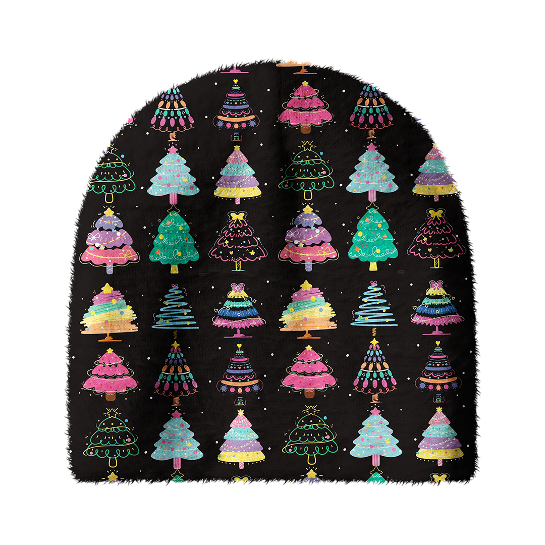Cartoon Christmas Tree Cozy Fuzzy Beanie