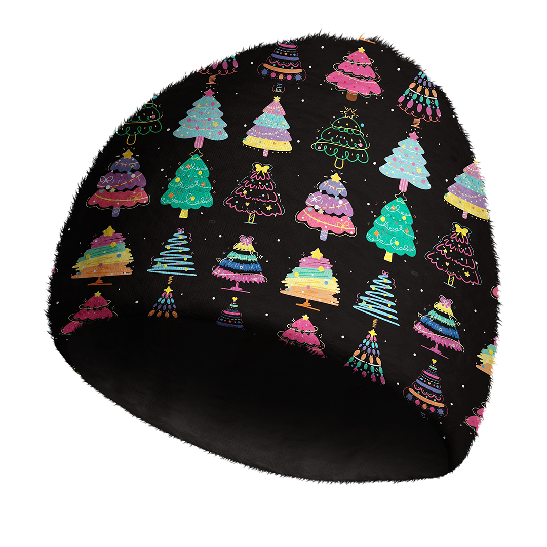 Cartoon Christmas Tree Cozy Fuzzy Beanie