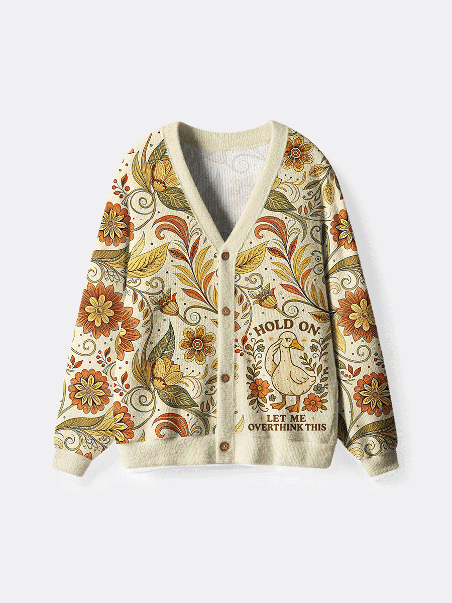 Vintage Hold On Let Me Overthink This Cardigan Sweaters
