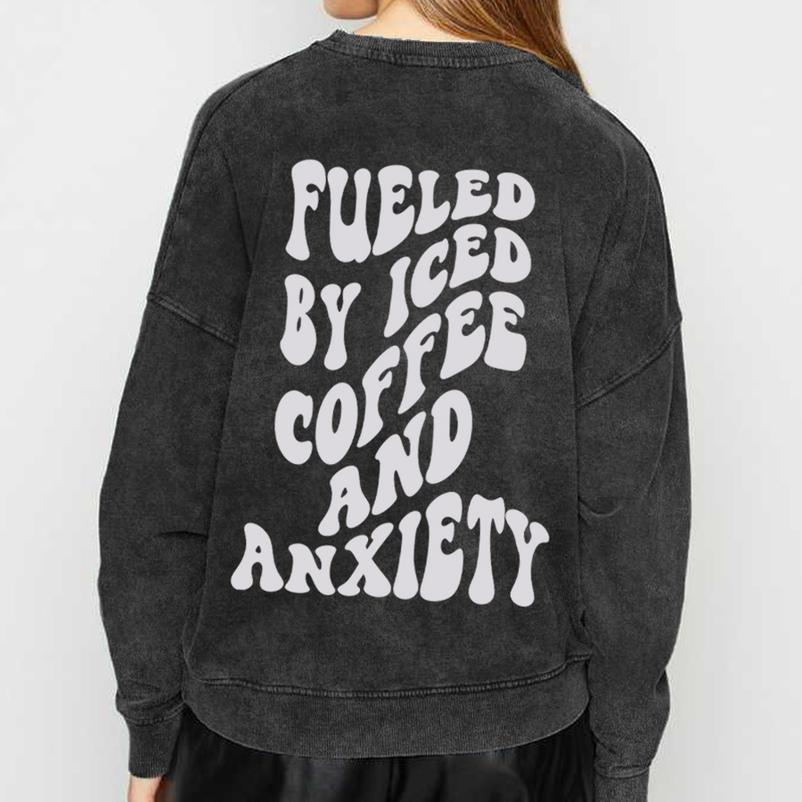 Vintage Coffee And Anxiety Washed Sweatshirt