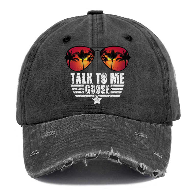 Vintage Talk To Me Goose Ripped Washed Cap