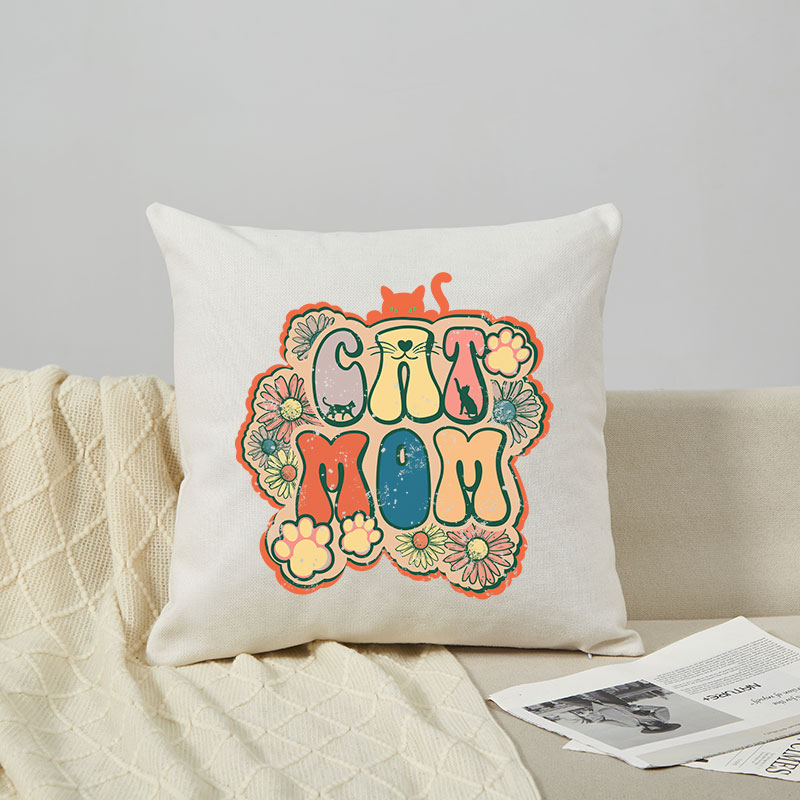 Vintage Cat Mom Cushion Pillow