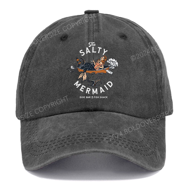 Vintage The Salty Mermaid Dive Bar Washed Cap