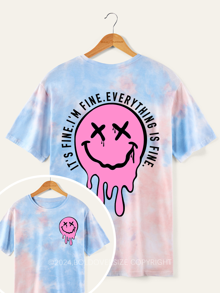 Vintage It'S Fine Tie-dye T-Shirt