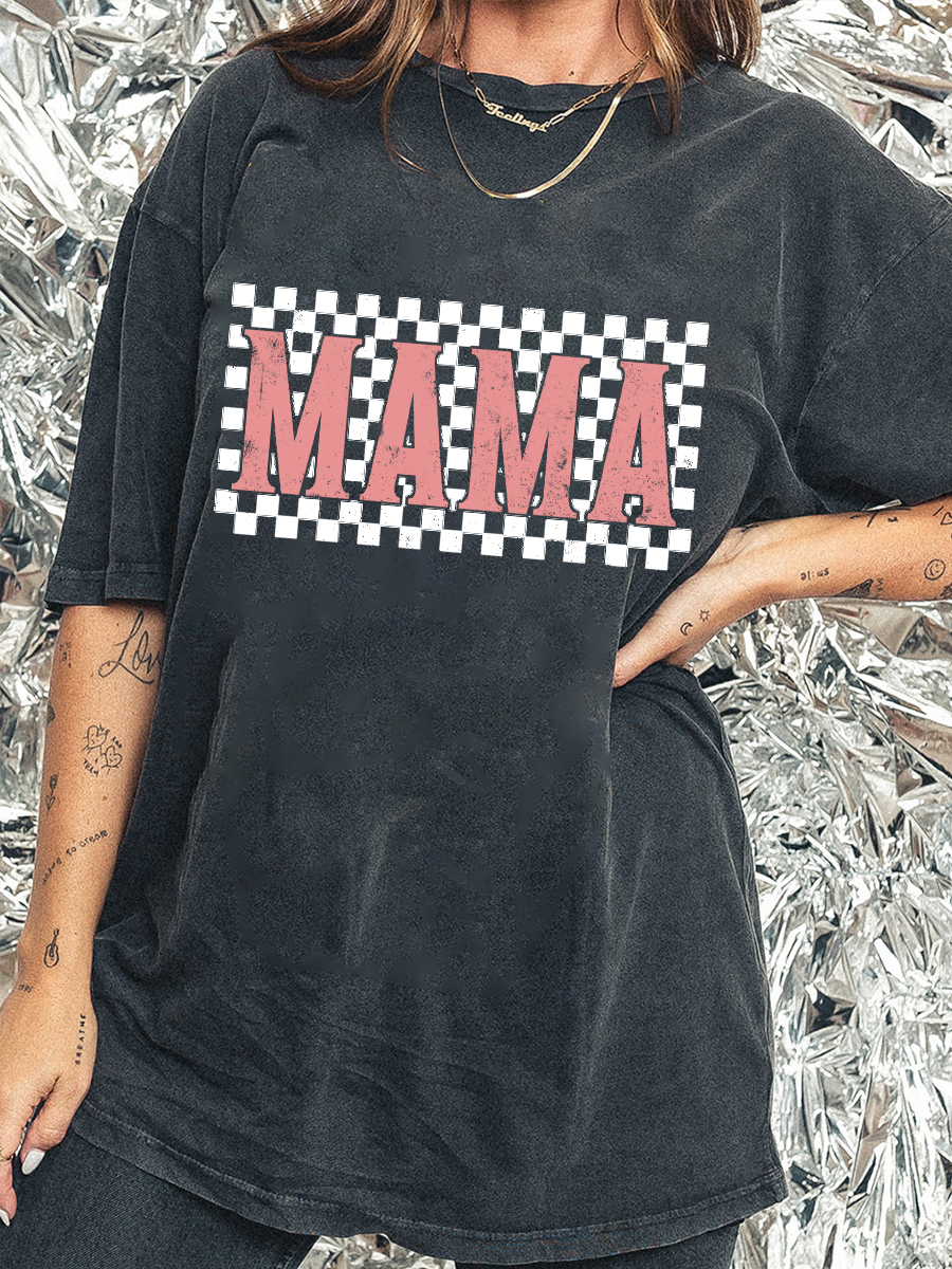 Vintage Retro Boho Mama Washed T-Shirt