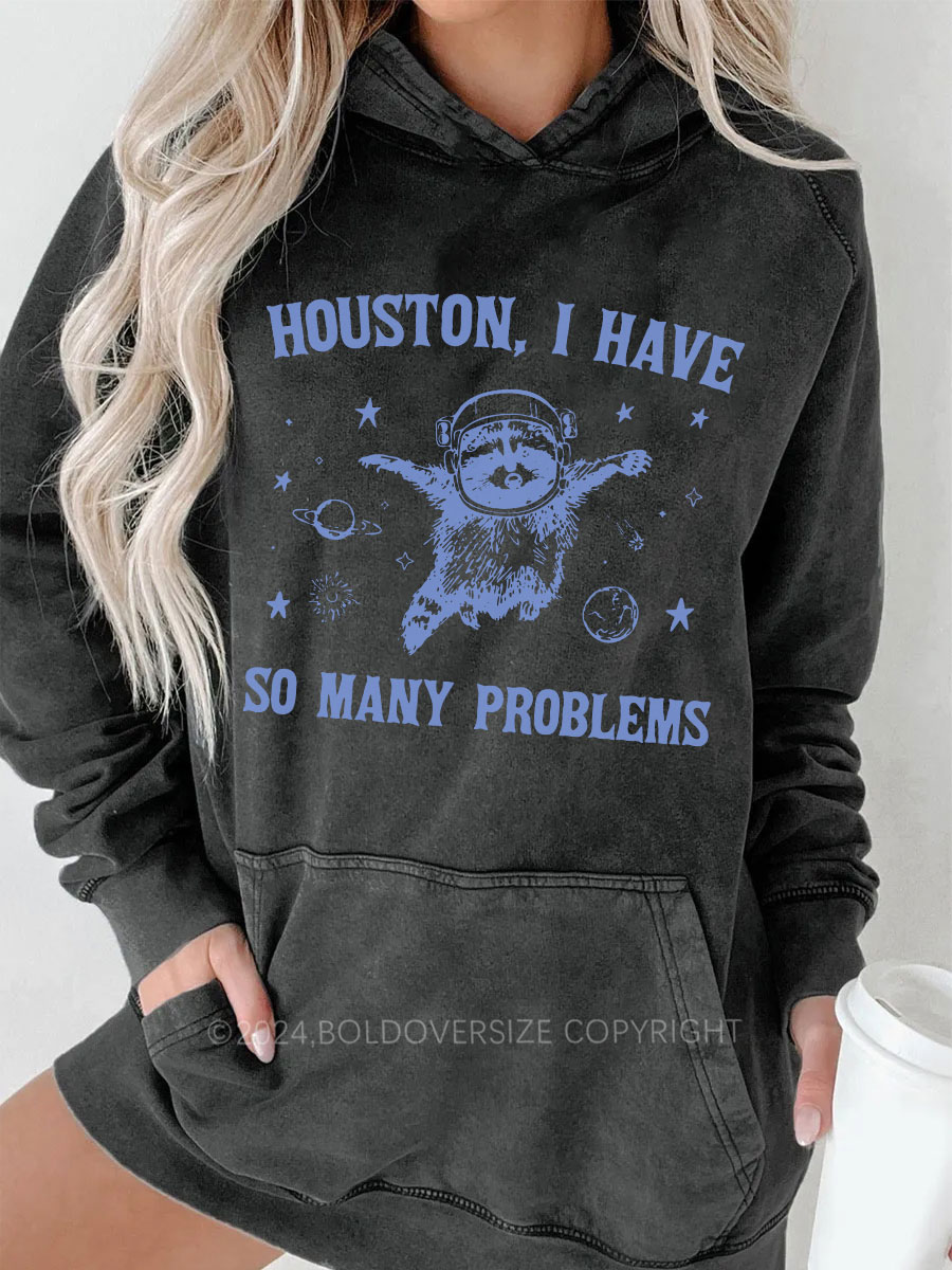 Vintage Raccoon Meme Washed Hoodie