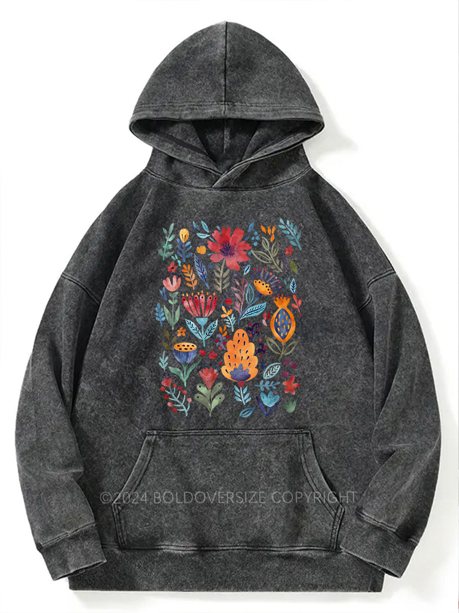 Vintage Wildflower Washed Hoodie