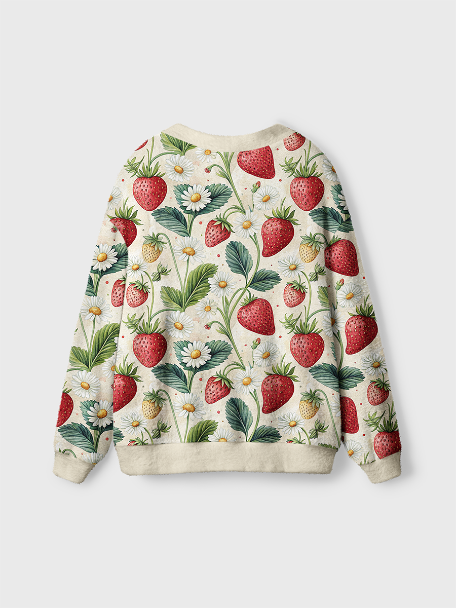 Vintage Strawberry Bloom Pop Cute Cardigan Sweaters