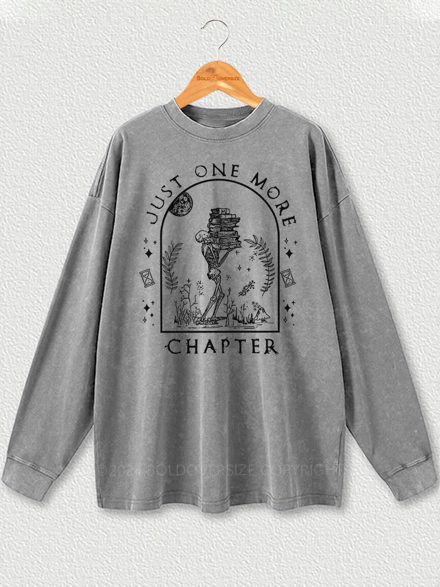 Vintage Just One More Chapter Novel Washed Long Sleeve Shirt