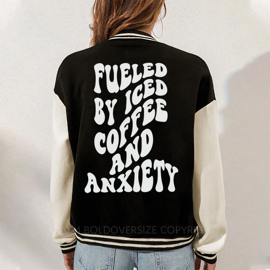 Vintage Coffee And Anxiety Unisex Baseball Jacket