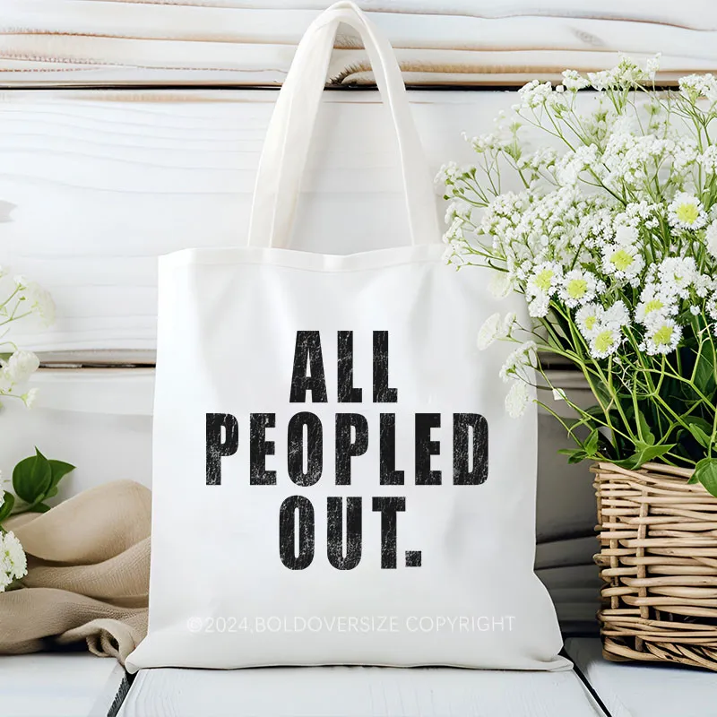 Vintage All Peopled Out Tote Bag