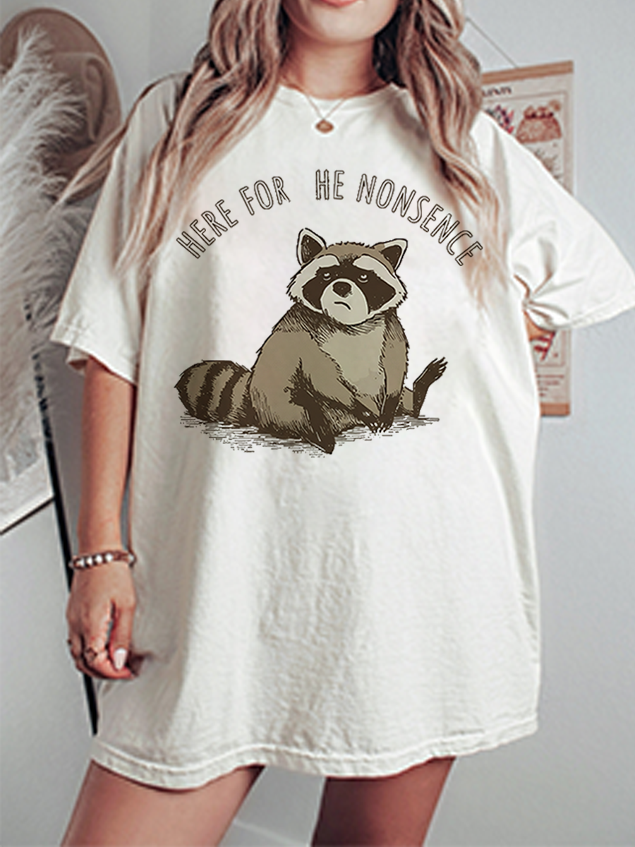 Vintage Here For The Nonsense Oversize Graphic Tee