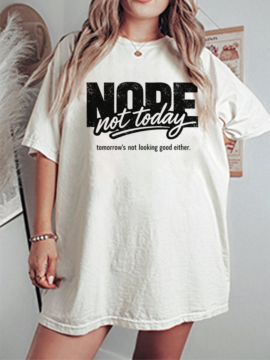 Vintage Nope Not Today Oversize Graphic Tee