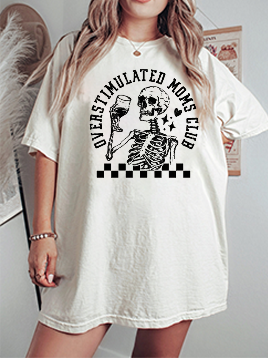 Vintage Overstimulated Moms Club Oversize Graphic Tee