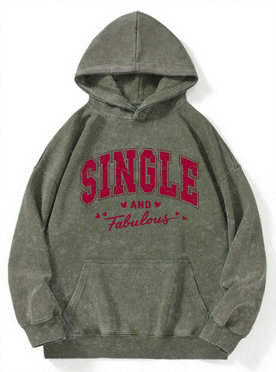 Vintage Single And Fabulous Washed Hoodie