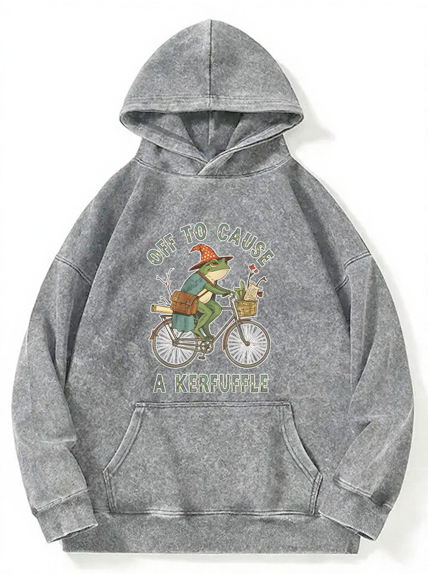 Vintage Off To Cause A Kerfuffle Washed Hoodie