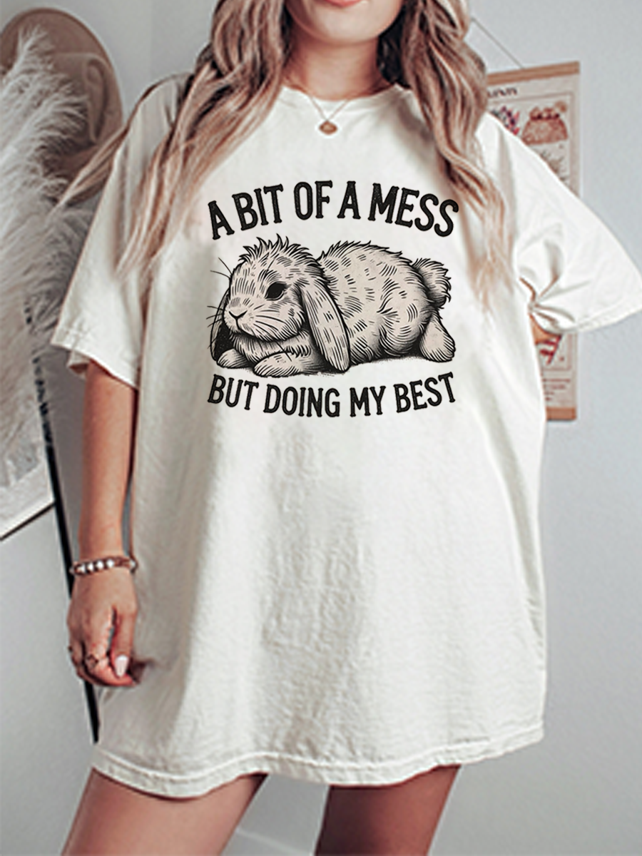 Vintage A Bit Of A Mess But Doing My Best Oversize Graphic Tee
