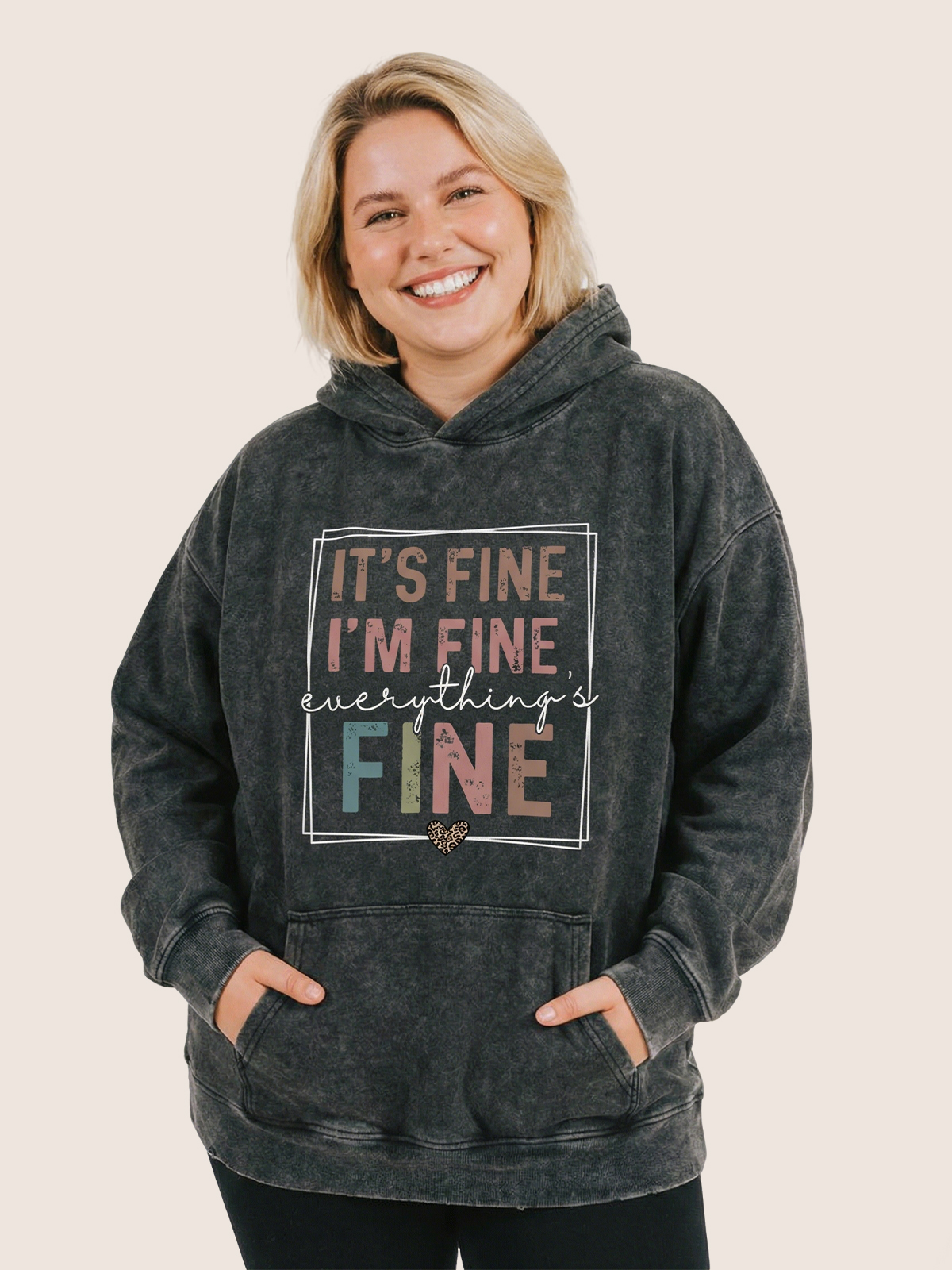 Vintage Everything Is Fine Washed Hoodie