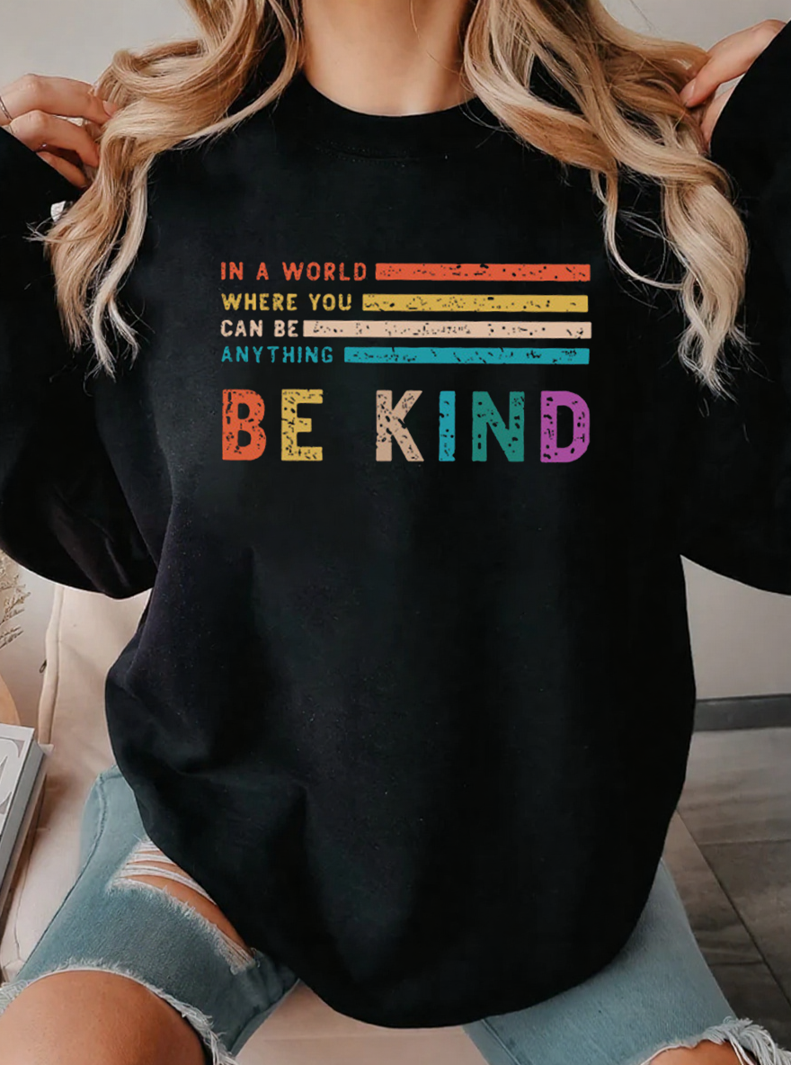 Vintage Be Kind Oversize Graphic Sweatshirt