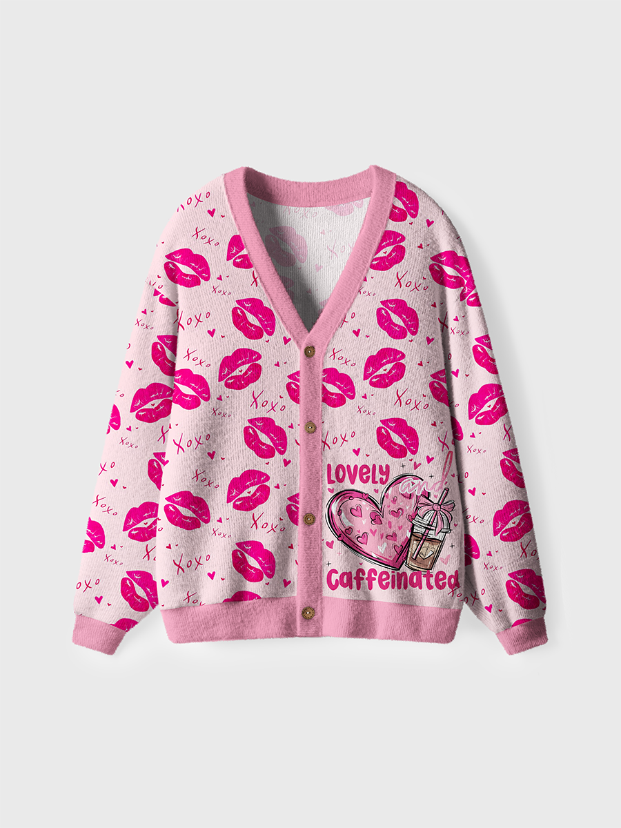 Vintage Lovely And Caffeinated Cardigan Sweaters