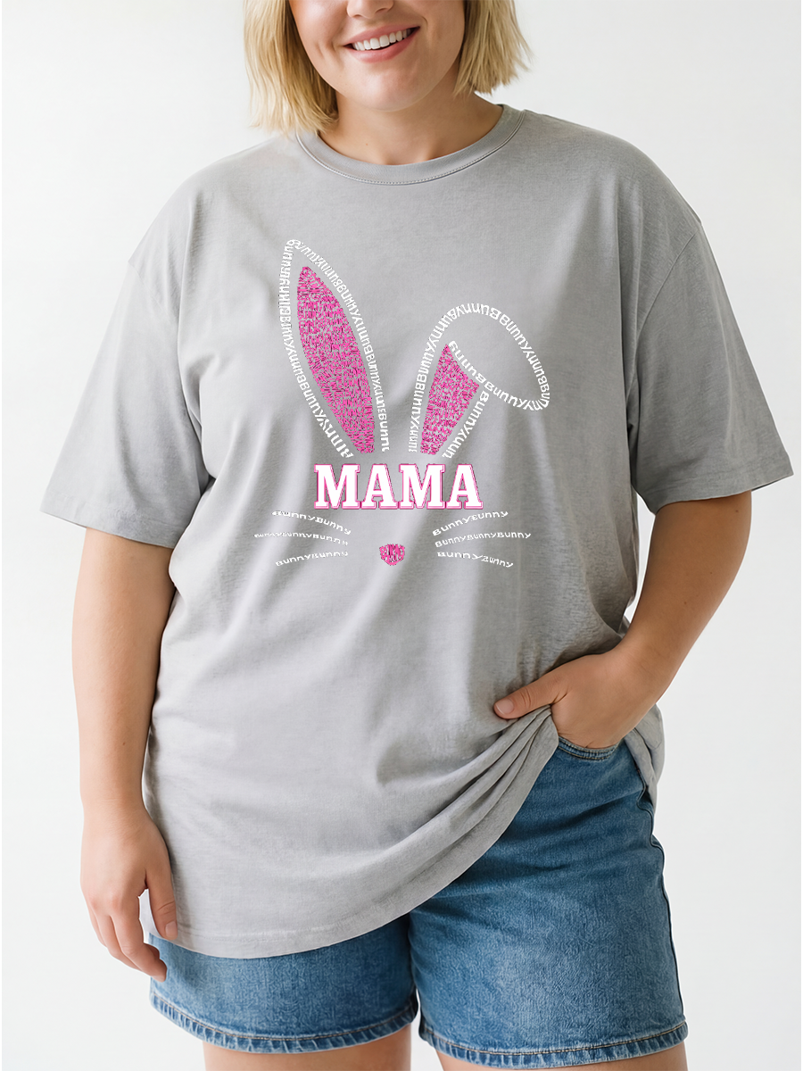 Vintage Mama Bunny Rabbit Oversize Graphic Tee