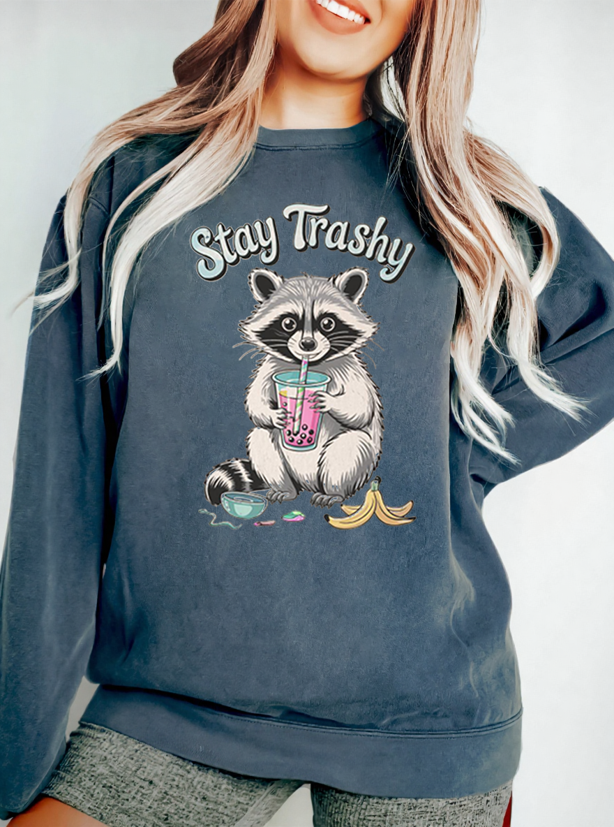 Vintage Stay Trashy Graphic Sweatshirt