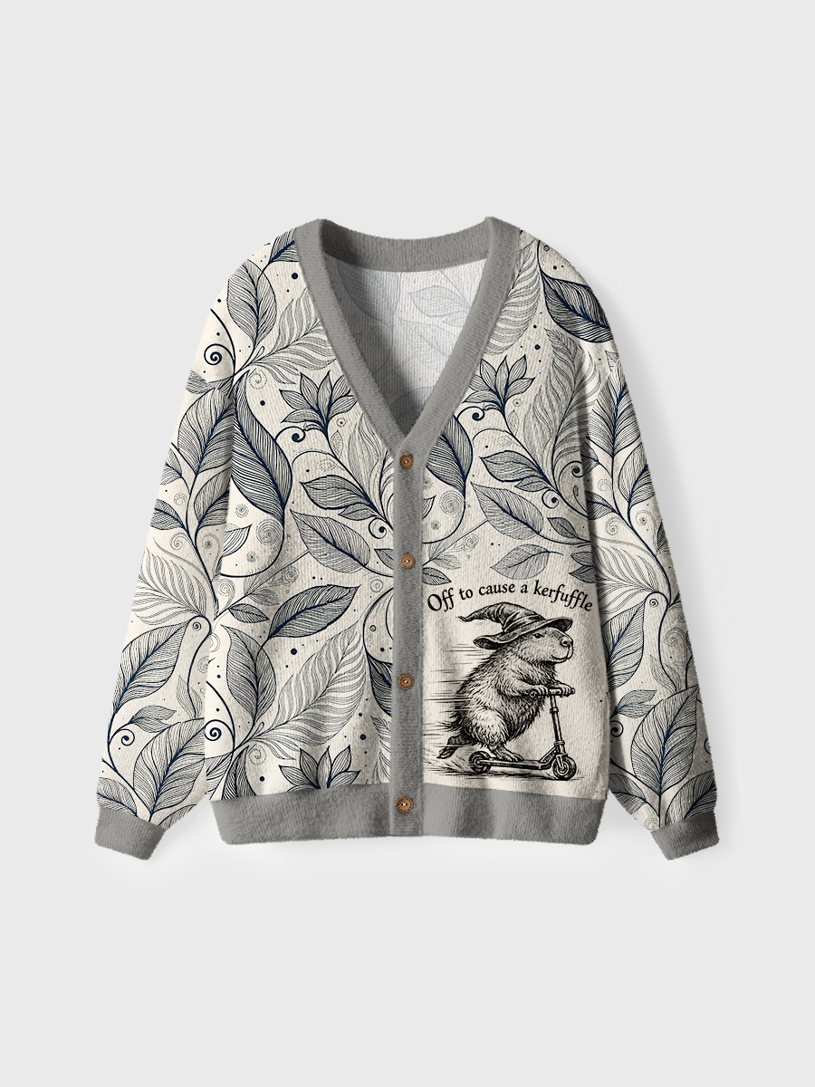 Vintage Off To Cause A Kerfuffle Mouse Cardigan Sweaters