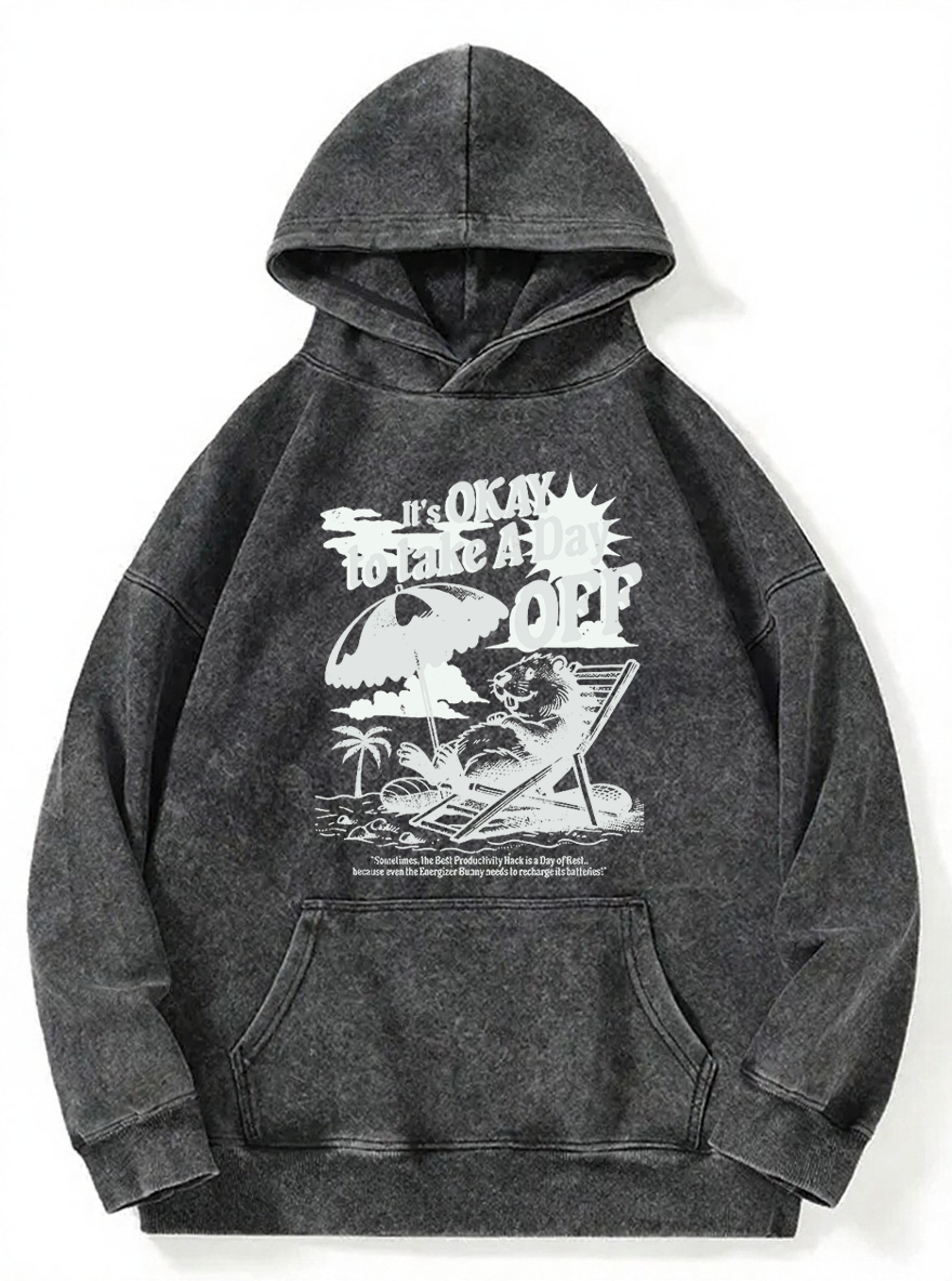 Vintage It'S Okay To Take A Day Off  Mouse Washed Hoodie
