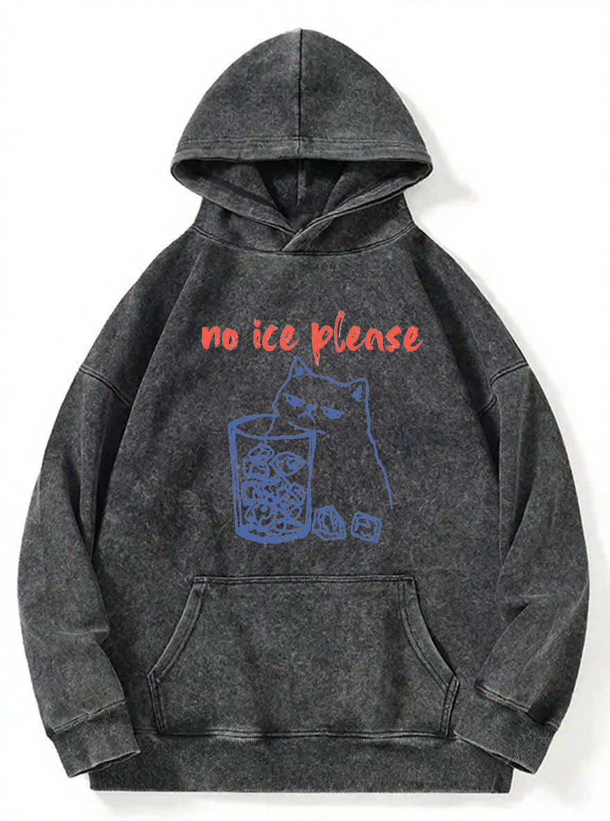 Vintage No Ice Please Cat Washed Hoodie
