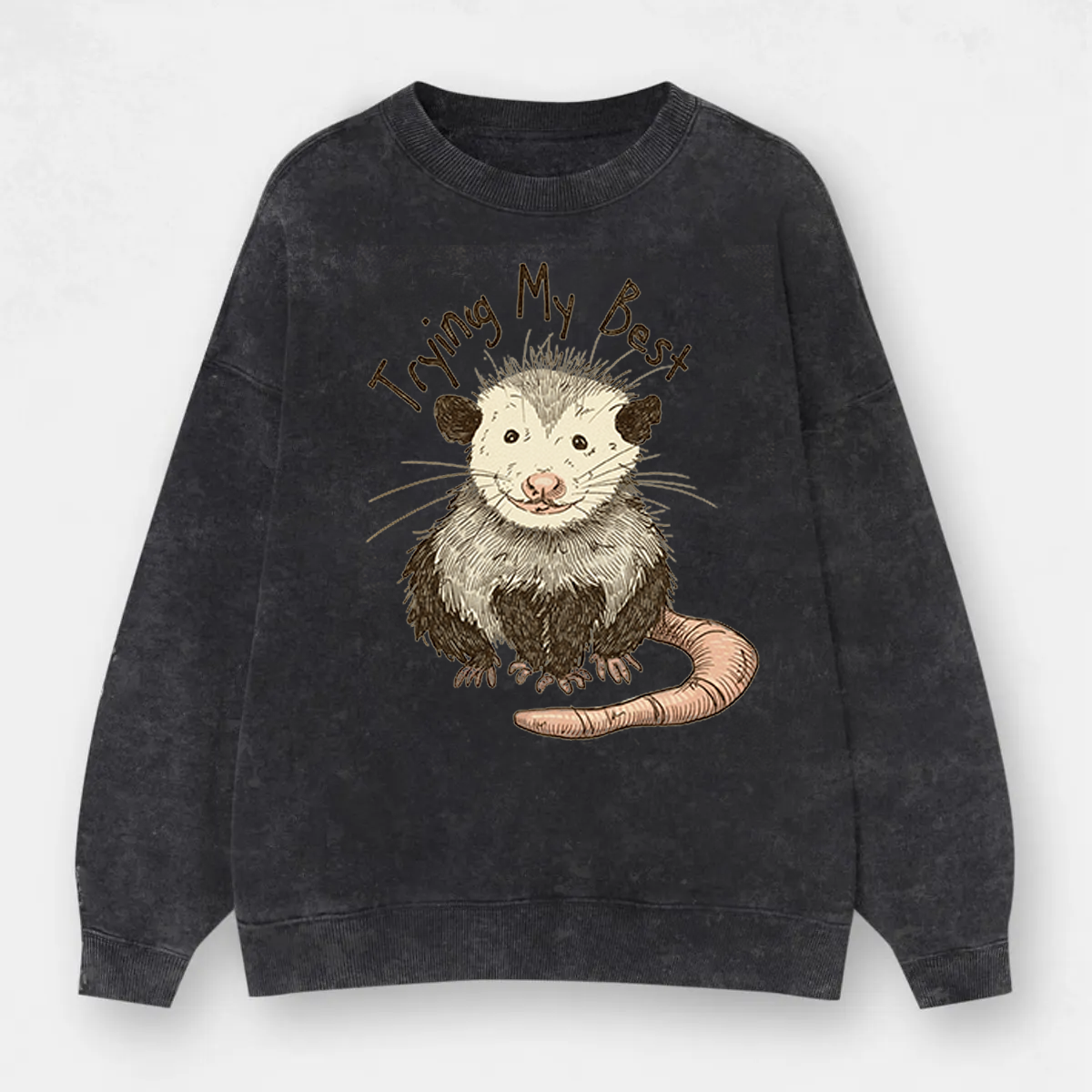 Vintage Trying Best Mouse Washed Sweatshirt