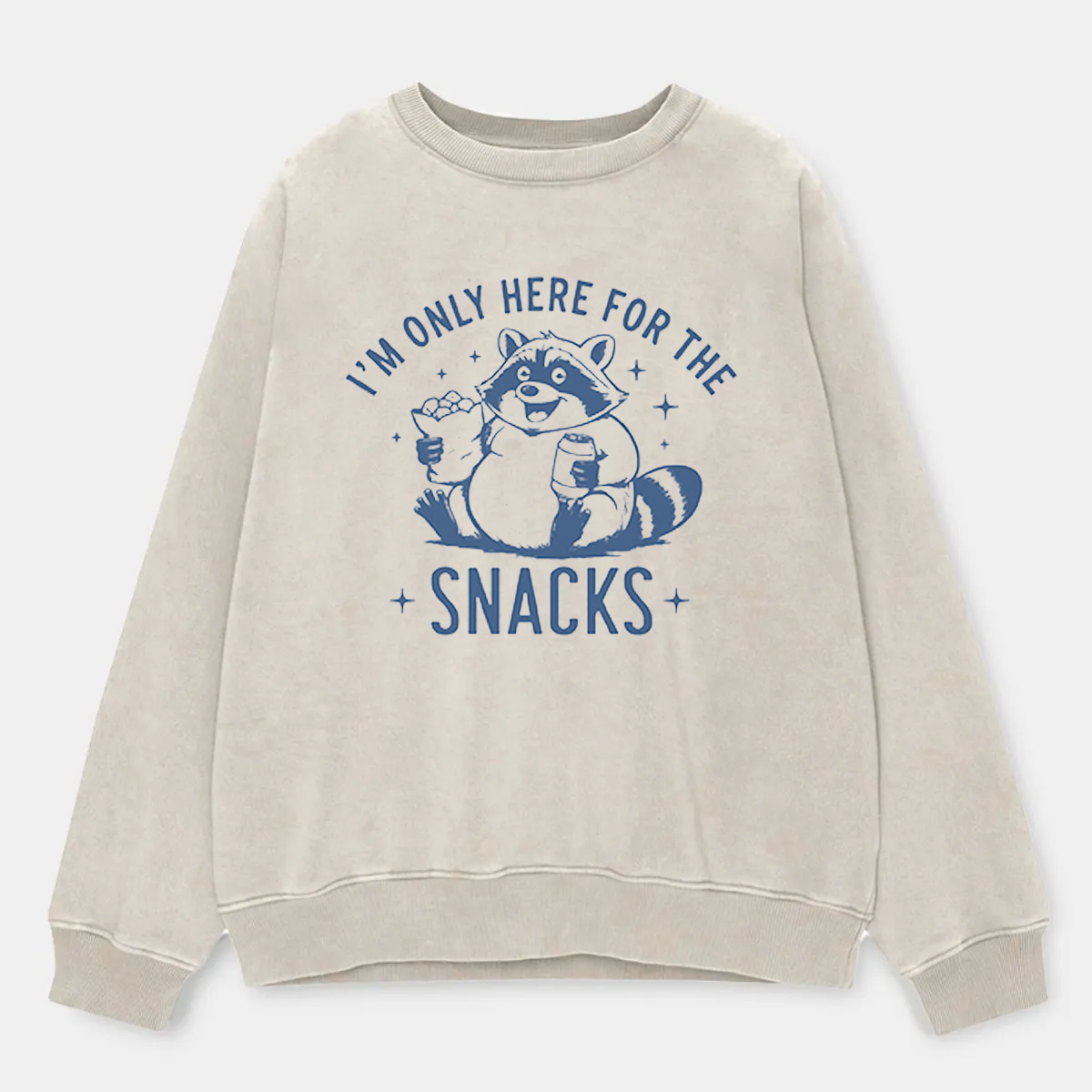 Vintage I’M Only Here For The Snacks Cat Washed Sweatshirt