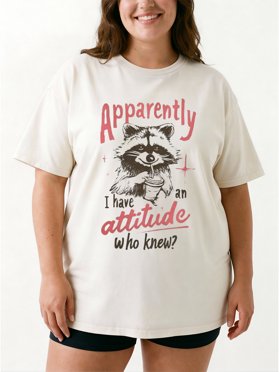 Vintage Attitude Raccoon Oversize Graphic Tee