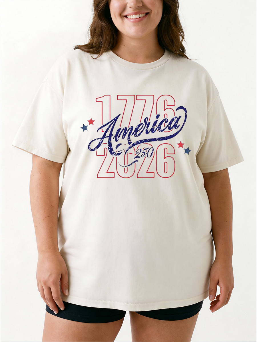 Vintage 1776 America 250 Oversize Graphic Tee