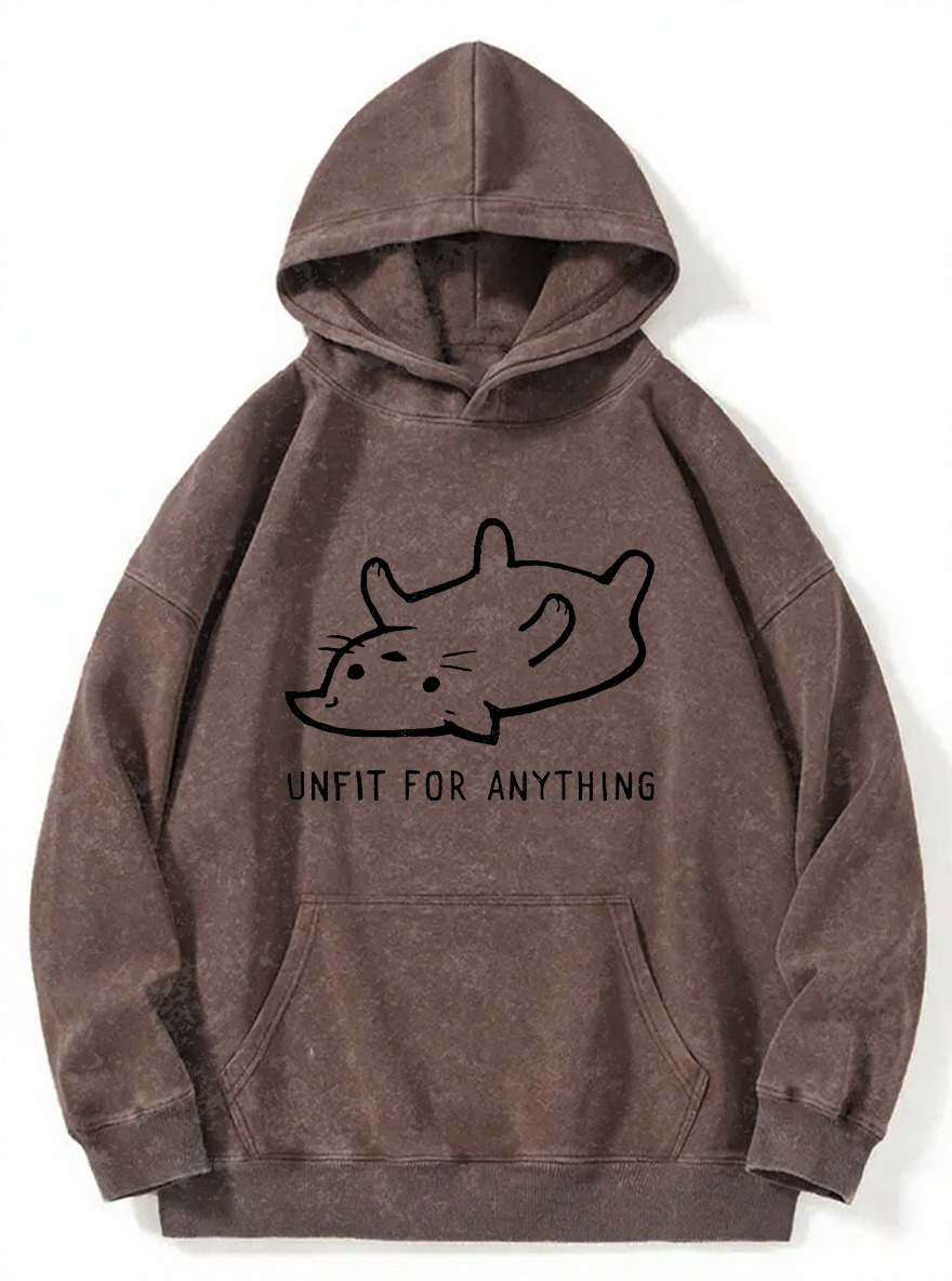 Vintage Unfit For Anything Washed Hoodie