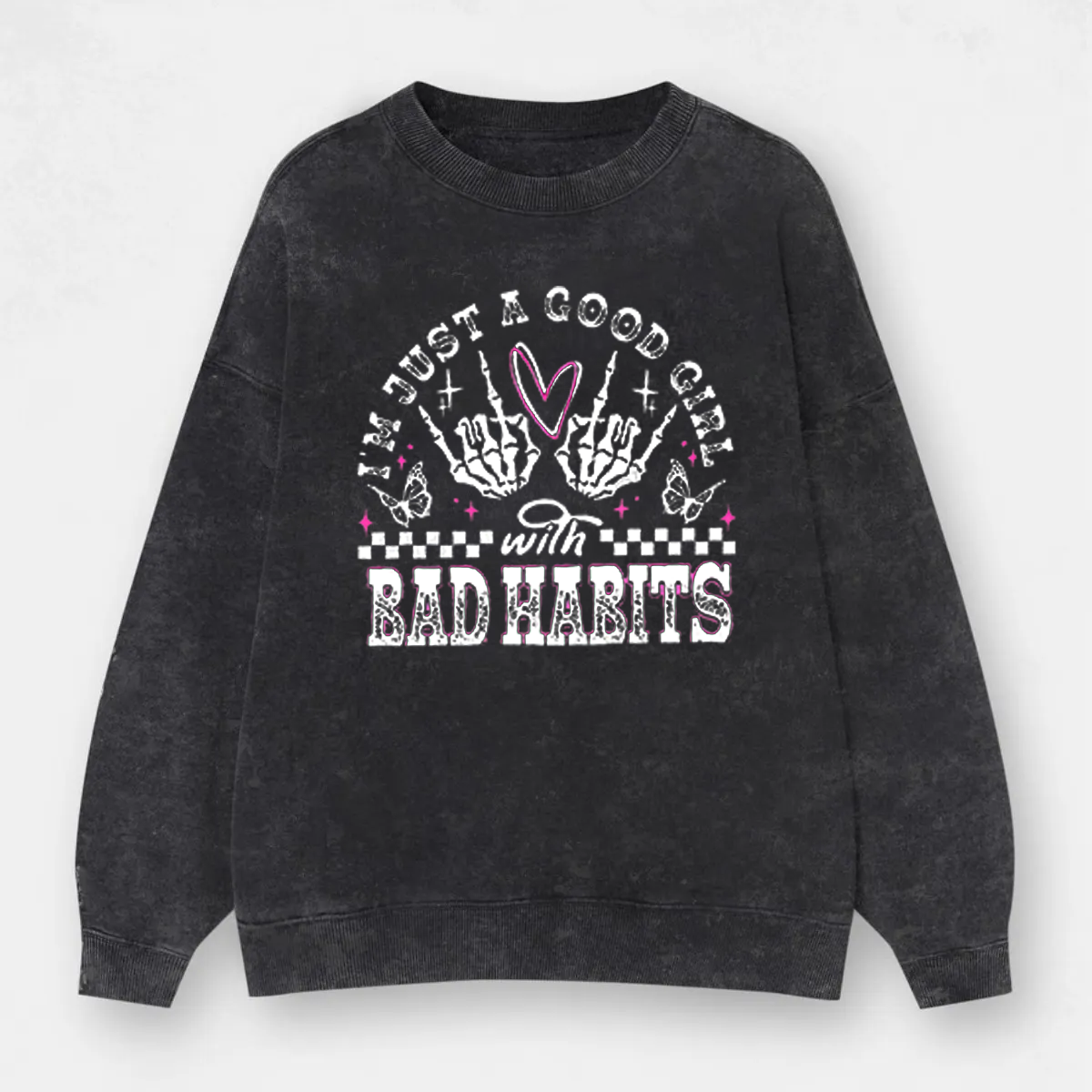 Vintage Good Girl Bad Habits Washed Sweatshirt