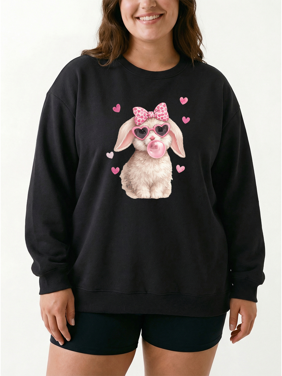 Vintage Easter Cute Bunny Graphic Sweatshirt