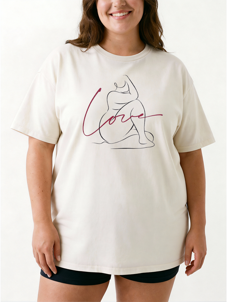Vintage Love & Curves Oversize Graphic Tee