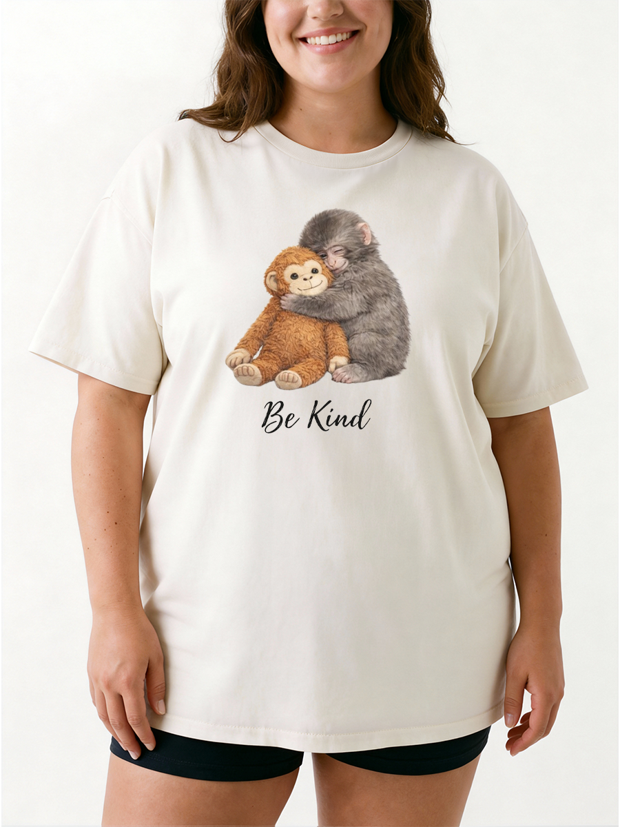 Vintage Be Kind  Monkey Oversize Graphic Tee