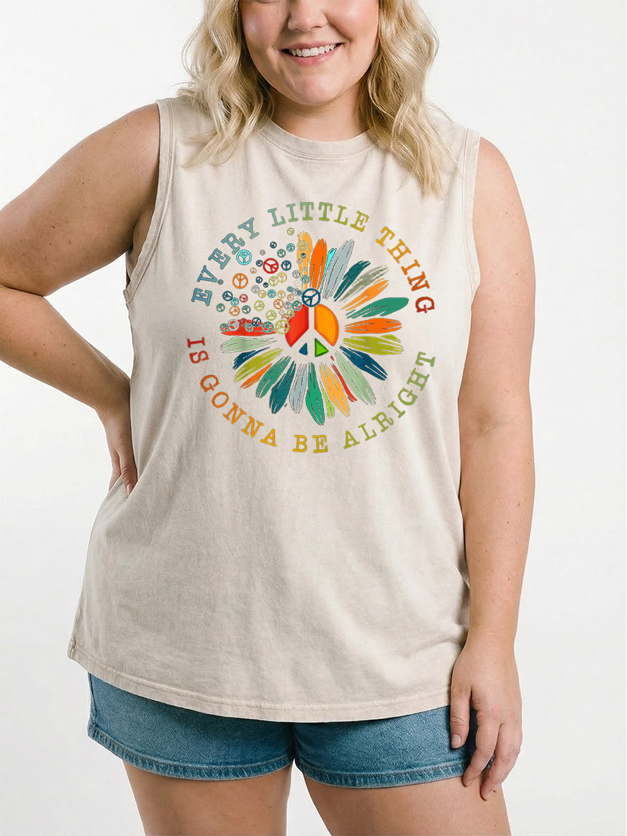 Vintage Peace Sign Washed Tank