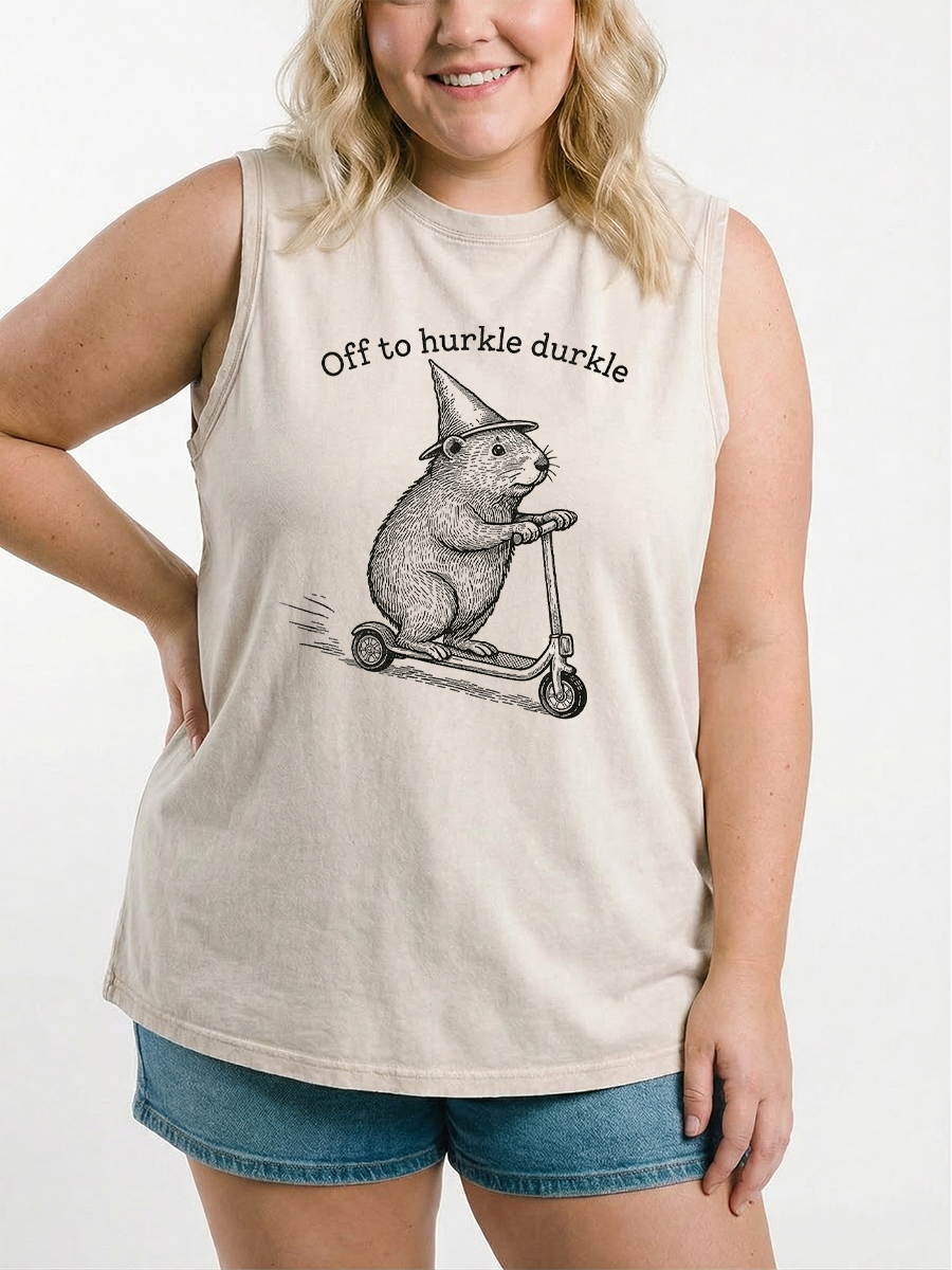 Vintage Off To Hurkle Durkle Washed Tank