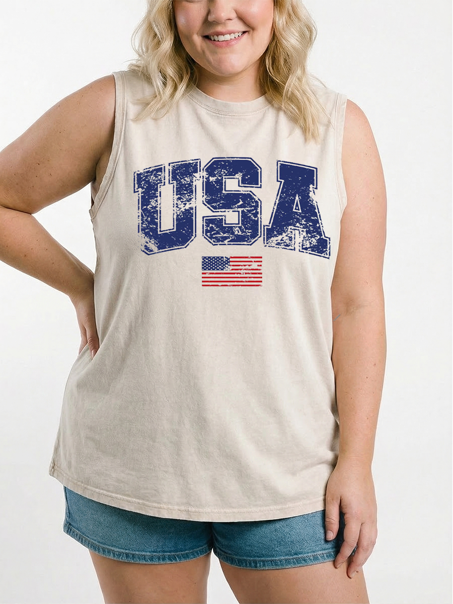 Vintage Retro Usa Washed Tank
